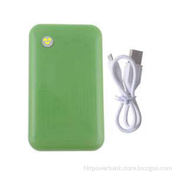 Smiling Face 9000mAh Mobile Power Bank Pack, Green Dual Micro USB Output External Backup Charger Batteries